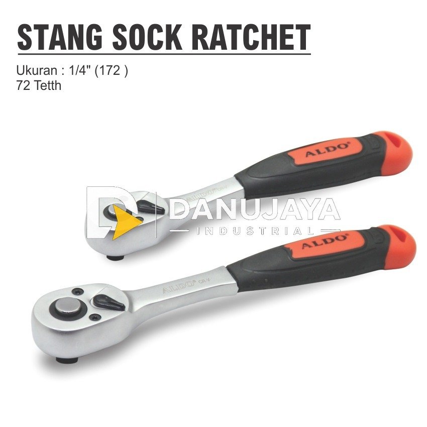STANG SOCK RATCHET 72 TEETH / GAGANG KUNCI SHOCK / SOCKET RACHET ALDO