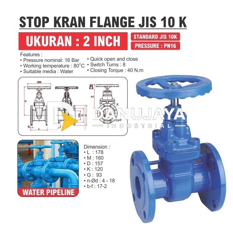 STOP KRAN FLANGE JIS 10K / STOP KRAN BESI / CAST IRON FLANGE JIS MERK ALDO