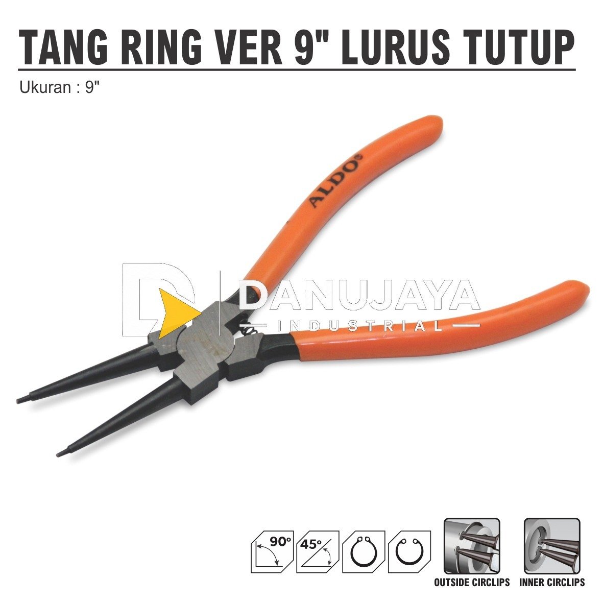 TANG RING VER LURUS TUTUP UKURAN 7" / TANG SNAP RING LURUS TUTUP / CIRCLIP PLIER INTERNAL STRAIGHT ALDO