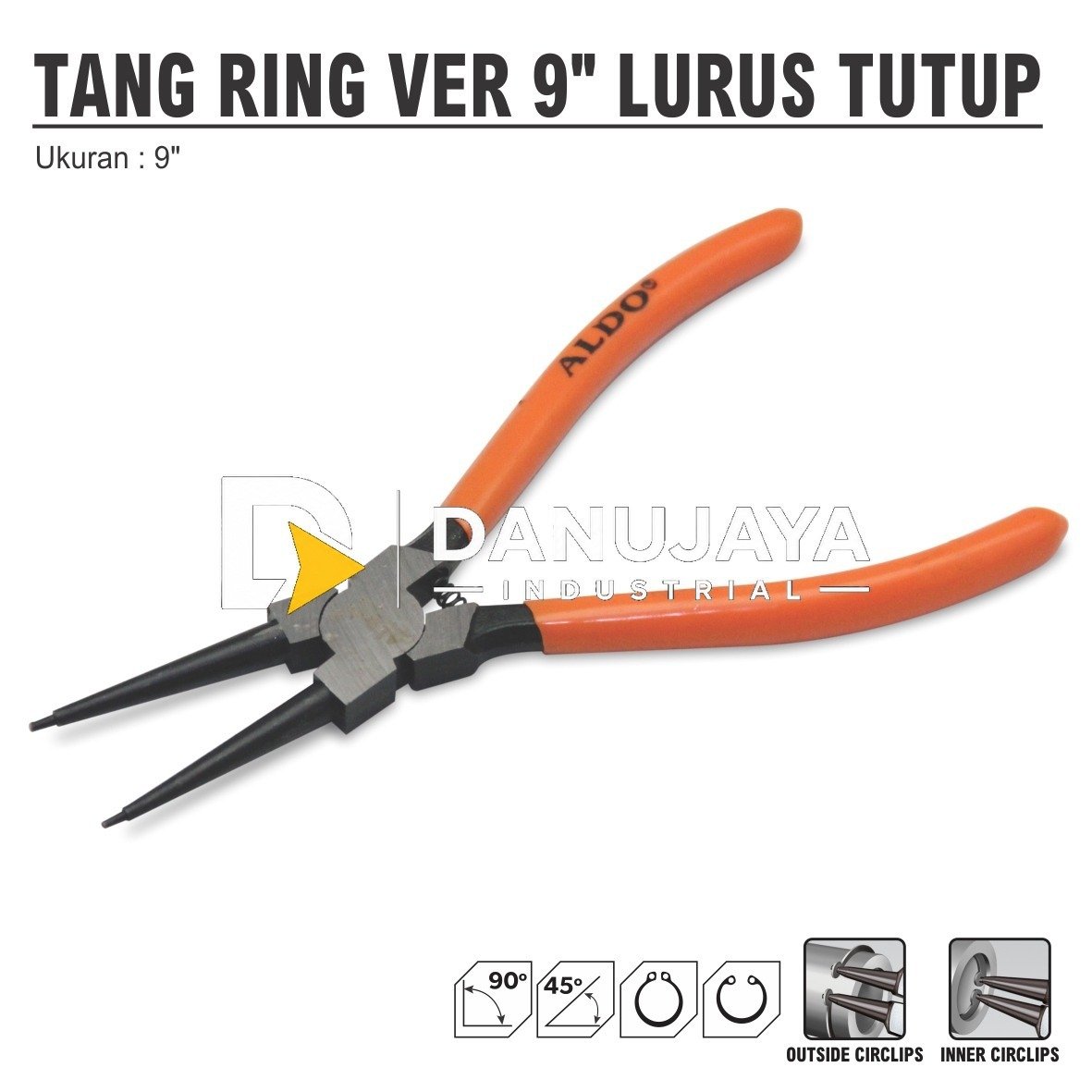 TANG RING VER / TANG SNAP RING LURUS TUTUP UKURAN 9" ALDO