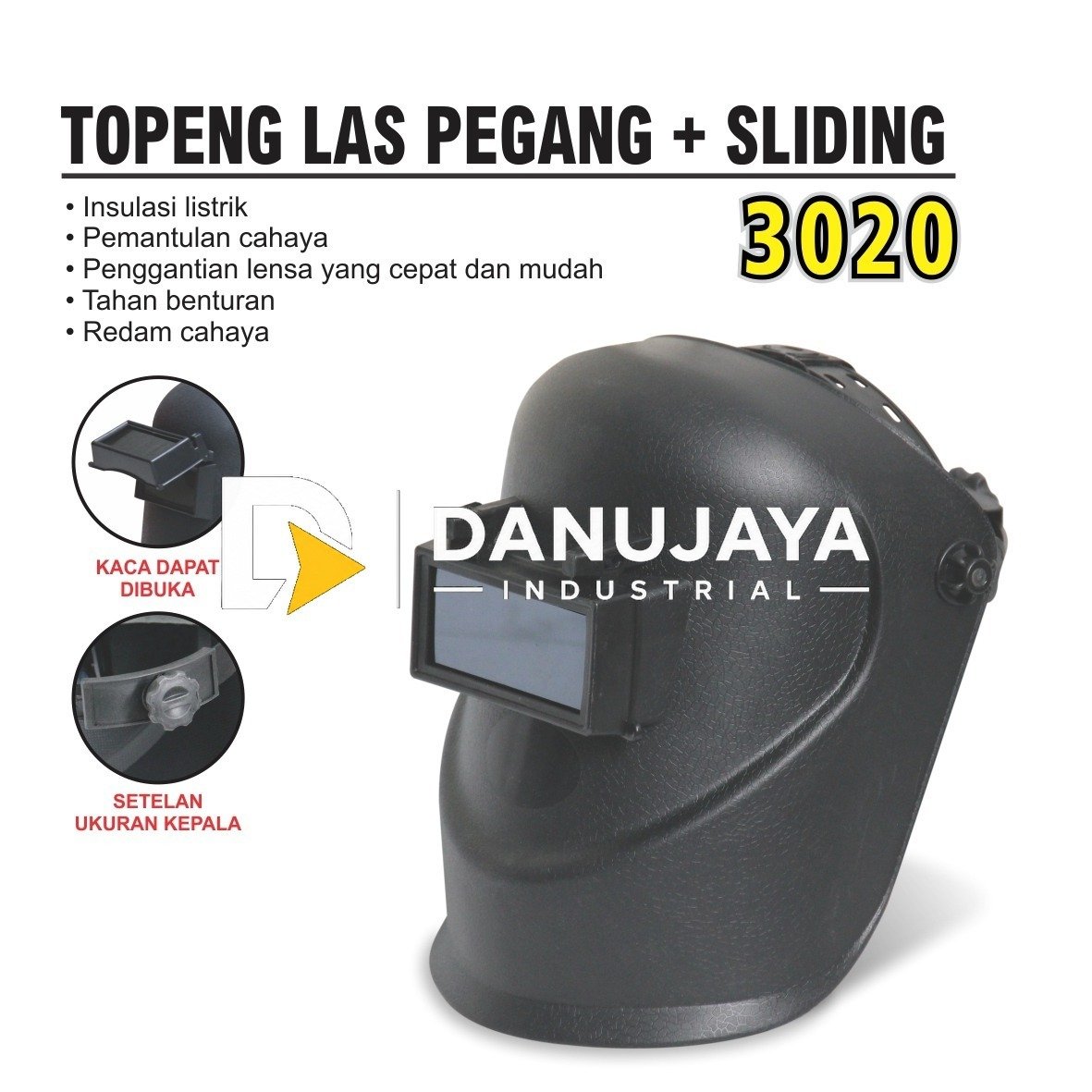 TOPENG LAS KEPALA TYPE : 3020 / WELDING HELMET / WELDING MASK / HELM LAS MERK ALDO
