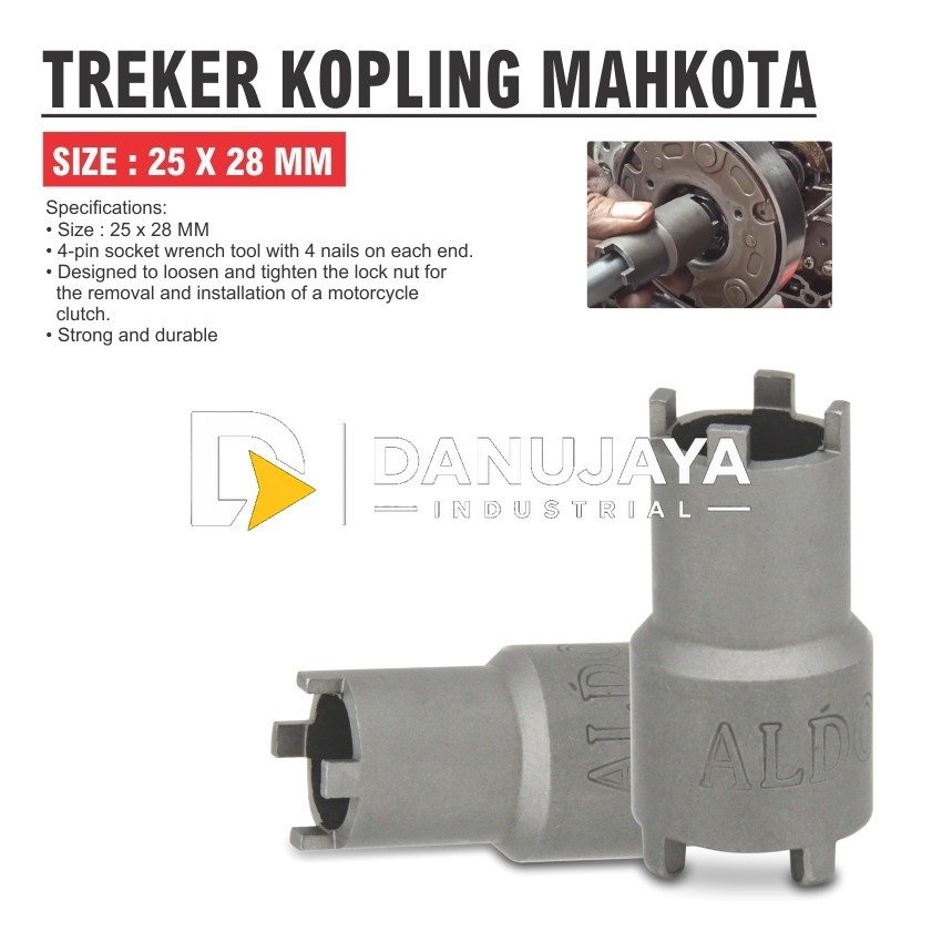 TREKER KOPLING MAHKOTA / KUNCI KOPLING MAHKOTA / KUNCI MUR KOPLING / KUNCI MAHKOTA MATAHARI / DOUBLE CROWN SOCKET / MOTORCYCLE CLUTCH LOCK NUT SPANNER MERK ALDO