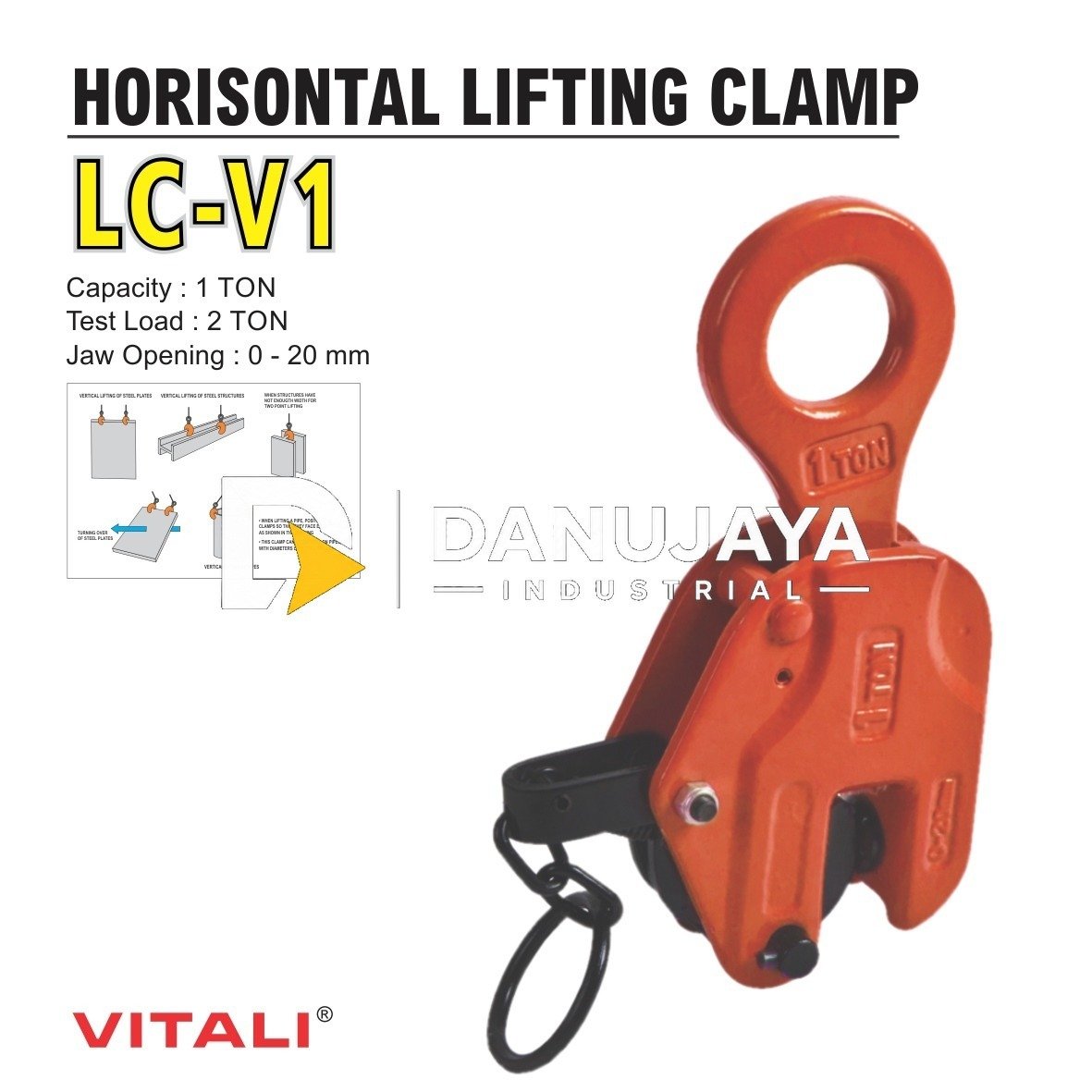 VERTICAL LIFTING / CATOK ANGKAT PLAT LC-V1 VERTIKAL 1 TON ALDO