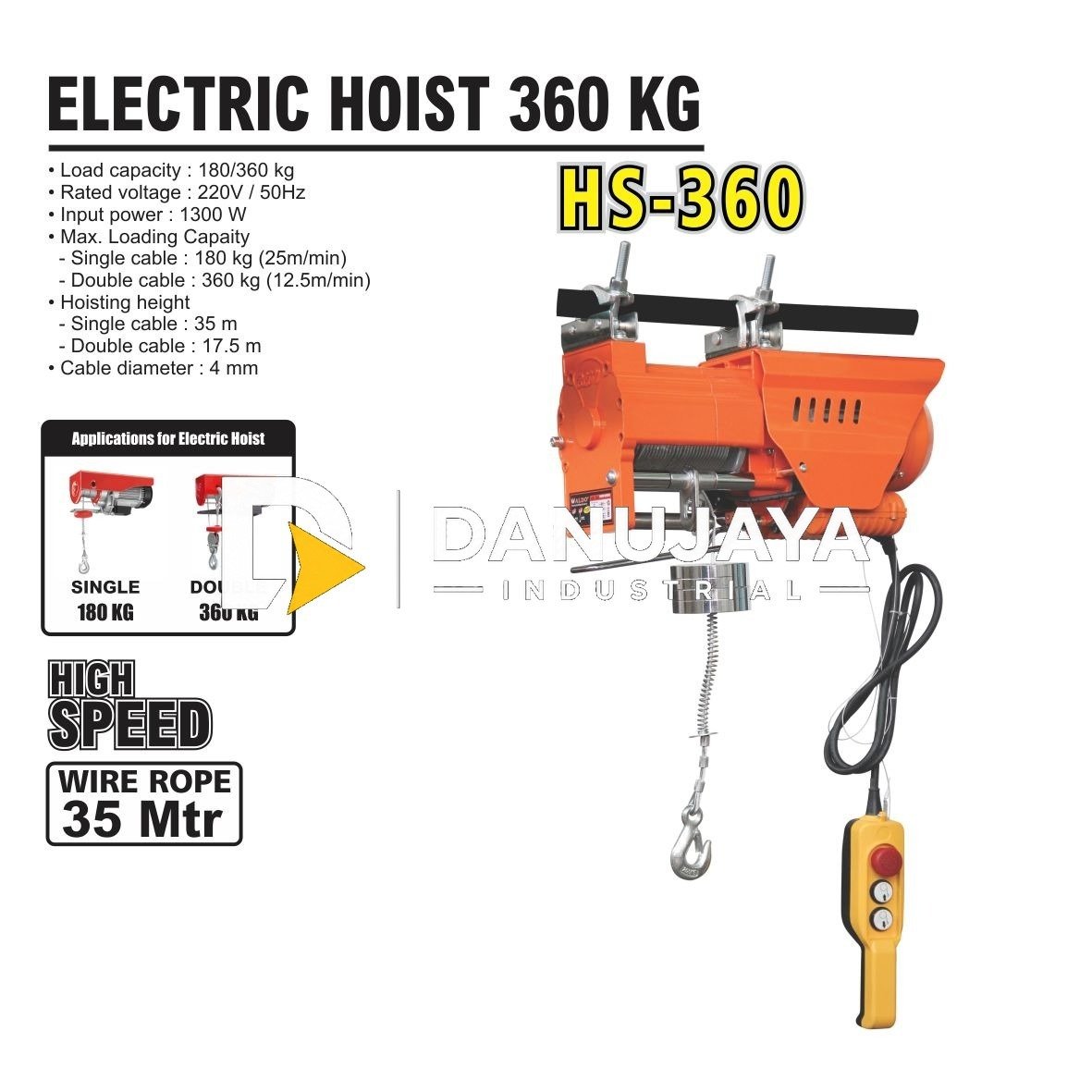 VITALI ELECTRIC CHAIN HOIST HIGH SPEED 6 METER / KATROL ELEKTRIK / TAKEL MERK ALDO