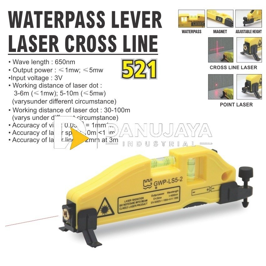 WATERPASS LEVEL LASER CROSS LINE 521 / LASER LEVEL / PENGGARIS LASER MERK ALDO