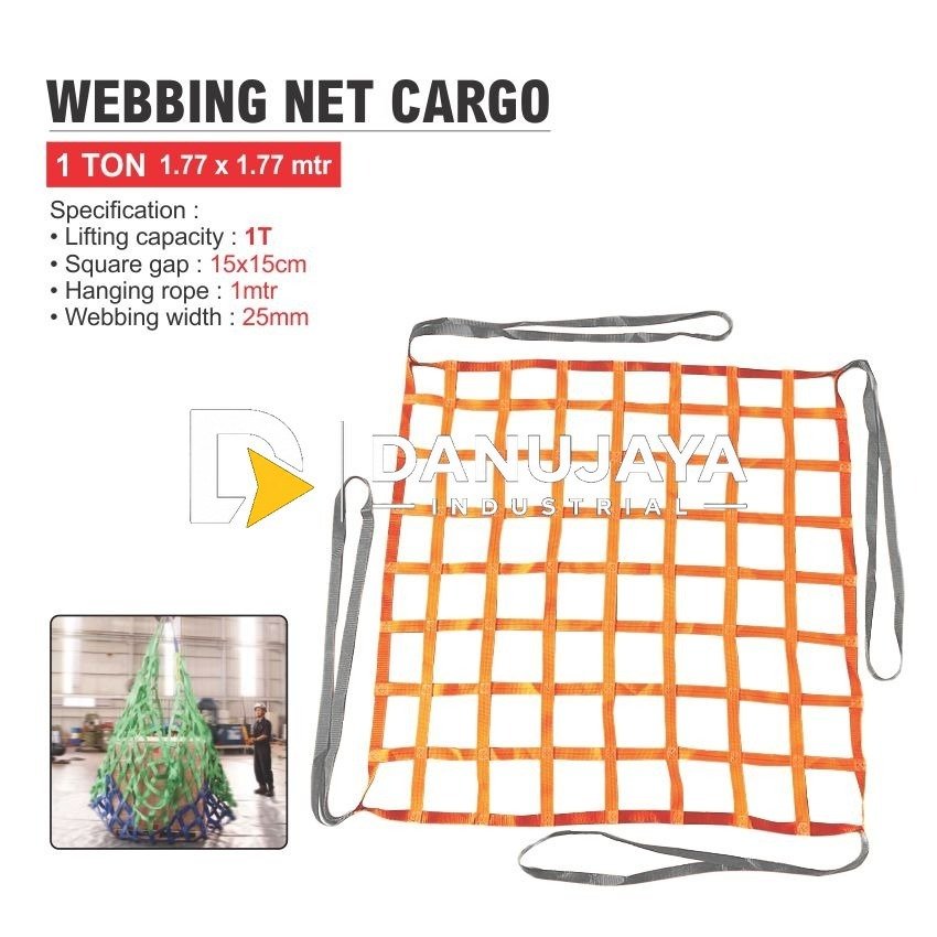 WEBBING NET CARGO / JARING ANGKAT BARANG / LIFTING & PROTECTION NET / JARING CARGO / JARING PENGAMAN MERK ALDO