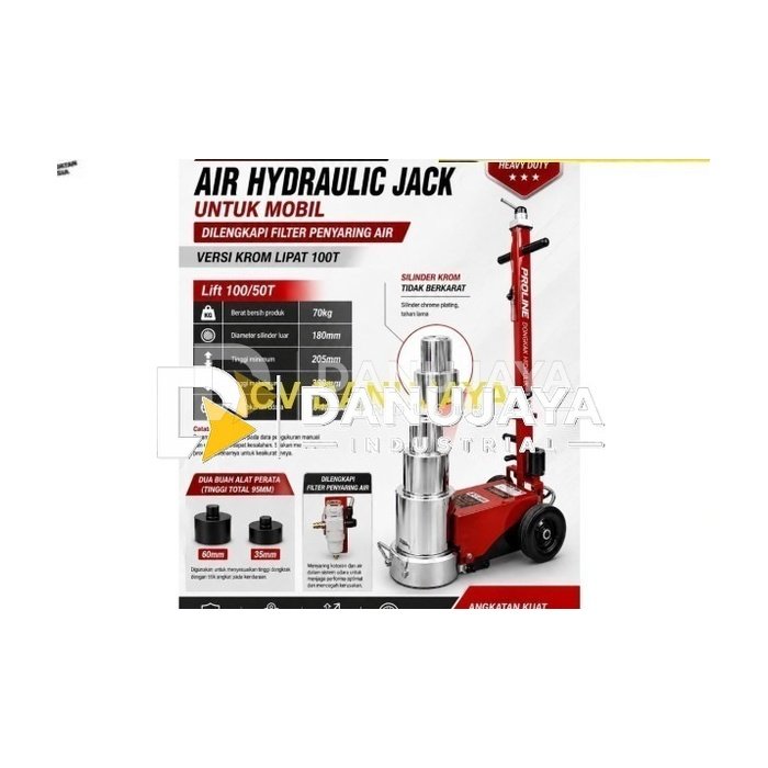 Dongkrak Udara 100 Ton PROLINE Air Hydraulic Jack Mobil Truk Alat Bengkel Heavy Duty + Filter Air