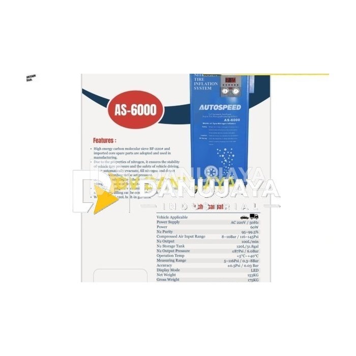 Nitrogen Generator AS-6000 Mesin Isi Nitrogen Ban Mobil Light Truck Full Otomatis PSA 95-99.5%