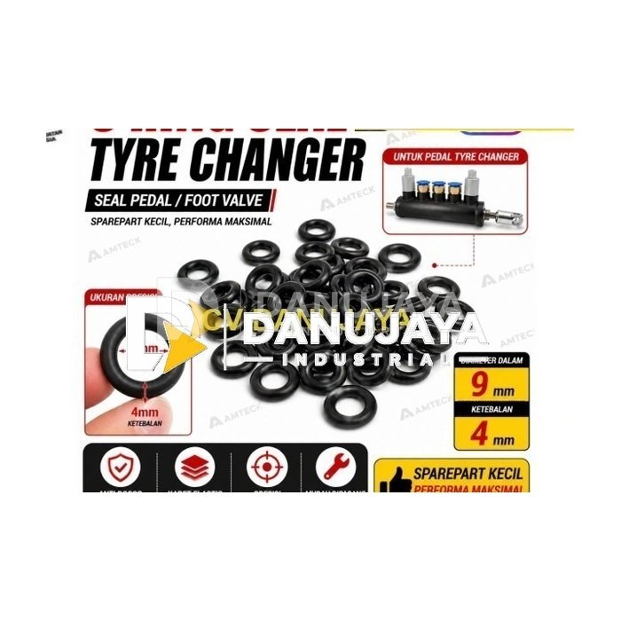 O Ring Seal Pedal Tyre Changer 9mm 4mm Karet Seal Foot Valve Mesin Ganti Ban Mobil Motor Universal Oring Pedal kaki tire changer Probike 2