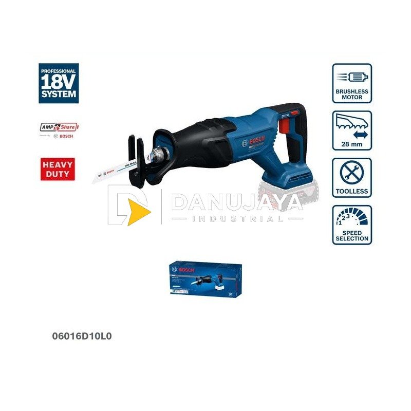 BOSCH PRO GSA 18V-280 Gergaji Sabre Tanpa Kabel 18V | Cordless Reciprocating Saw - 06016D10L0