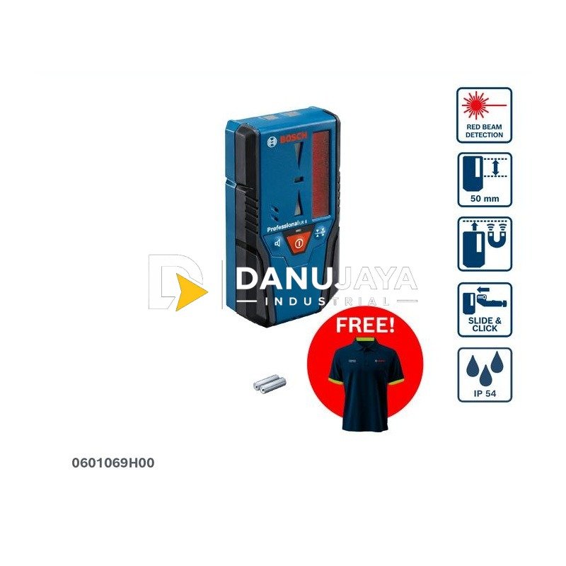 BOSCH PRO Penerima Sinyal Laser Baterai - Line Laser Receiver Cordless LR 6 | Alat Ukur Rentang Sinyal Laser Tanpa Kabel - Garansi Resmi - 0601069H00