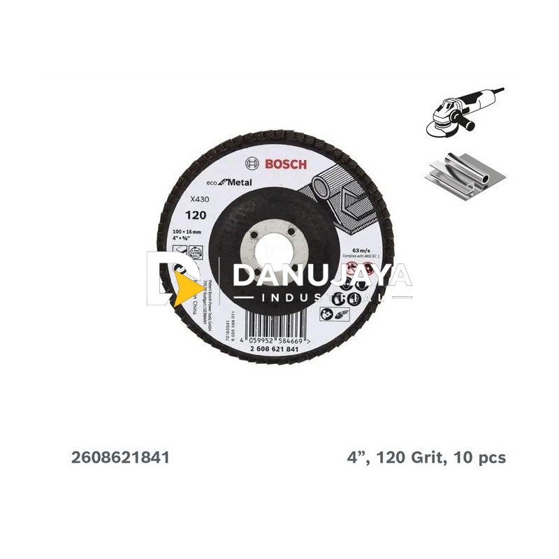 Bosch Flap Disc Bosch Professional 100mm Grit 120 Amplas Besi - 2608621841