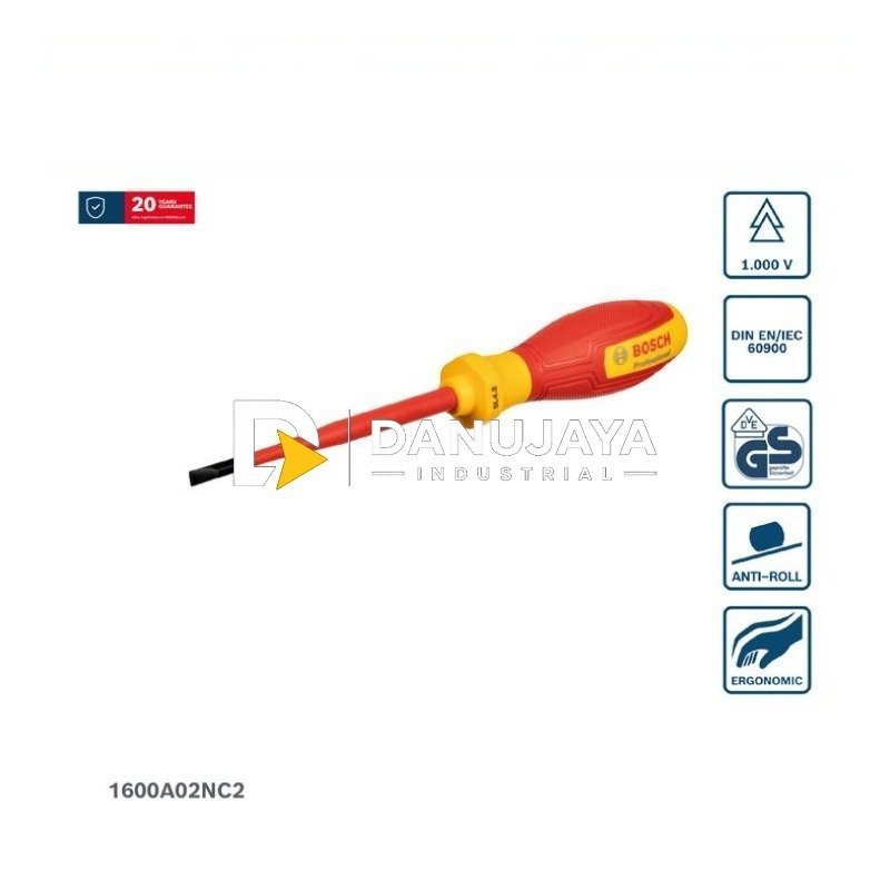 BOSCH Obeng VDE Minus SL4.5 x 100mm Professional Obeng Berinsulasi - 1600A02NC2