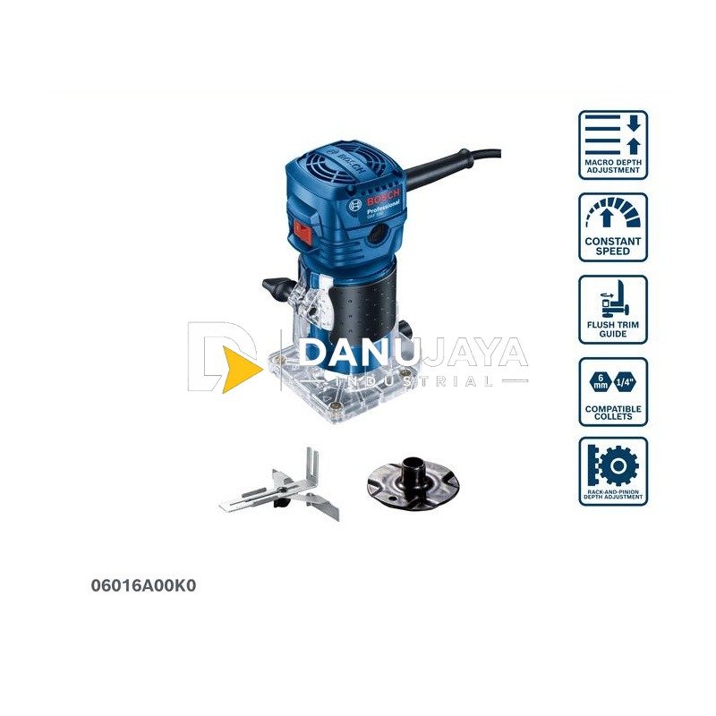 BOSCH PRO Mesin Trimmer Profil Kayu - Mini Router 550W GKF 550 | Alat Router Ukir Potong Kayu untuk Furniture - Garansi Resmi - 06016A00K0