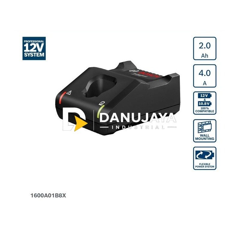 BOSCH PRO Pengisi Daya Baterai 12V - Charger GAL 12V-40 | Unit Charger untuk Baterai Lithium Ion - Garansi Resmi - 1600A01B8X