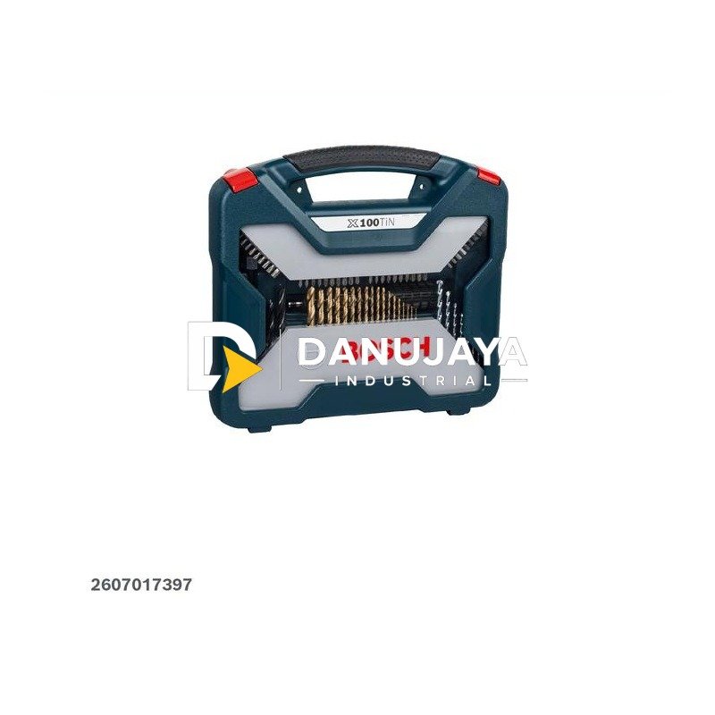 BOSCH Set Mata Bor Obeng 100 Pcs - Drill and Screwdriver Bit Set X-Line | Set Kepala Bor Obeng Perkakas Lengkap - 2607017397