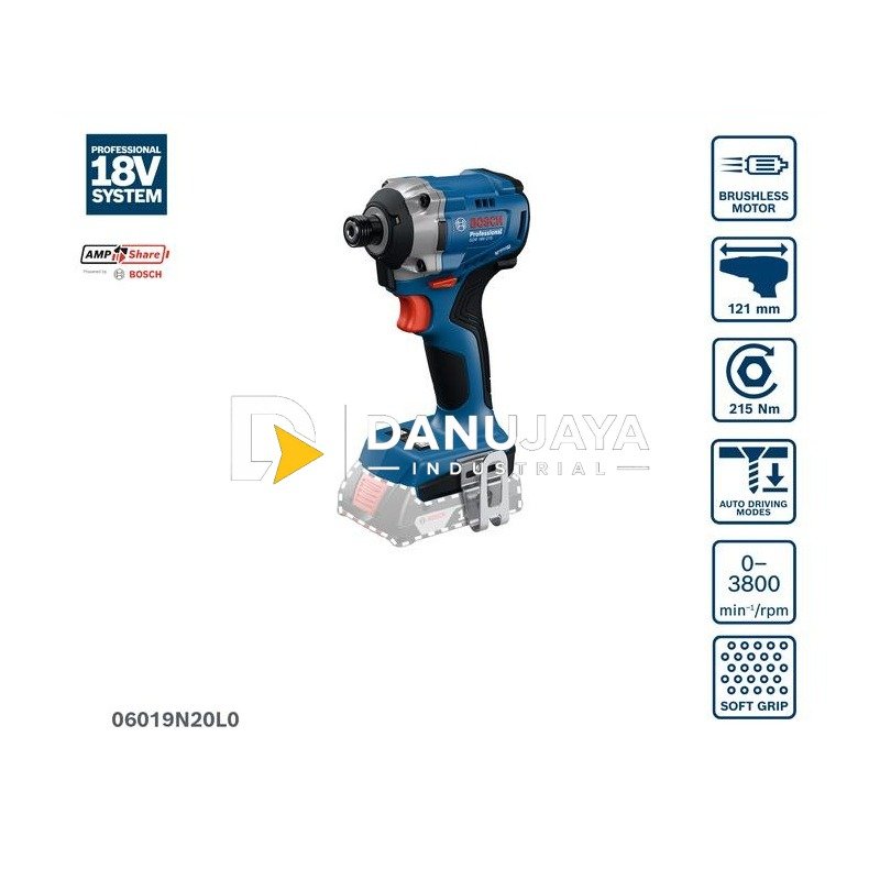 BOSCH PRO GDR 18V-215 Impact Driver Tanpa Kabel 18V 215 Nm | 3.300 RPM Professional - 06019N20L0