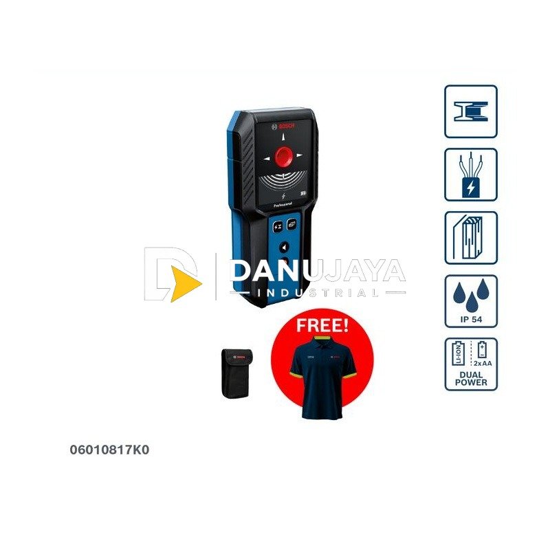 BOSCH PRO Alat Deteksi Kabel Logam dalam Tembok - Metal Detector GMS 120-27 | Pendeteksi Dinding untuk Pengeboran - Garansi Resmi - 06010817K0