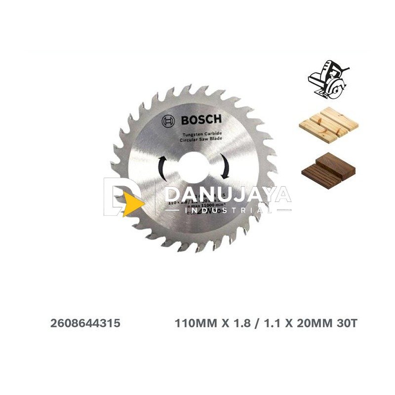 Bosch Mata Gergaji Circular Standard for Wood 110mm 30T Lubang 20mm - 2608644315