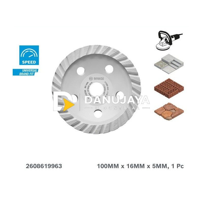 Bosch Cakram Gerinda Intan Turbo Multi Material 4 Inch - 2608619963