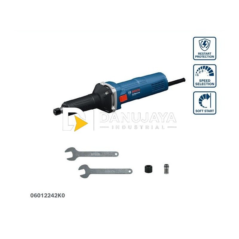 BOSCH PRO GGS 5 LS Straight Grinder 550W | Gerinda Lurus Professional Variable Speed dengan Restart Protection - 06012242K0