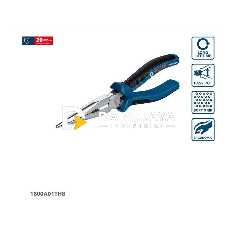 BOSCH Tang Lancip 200mm Professional Long Nose Pliers - 1600A01TH8