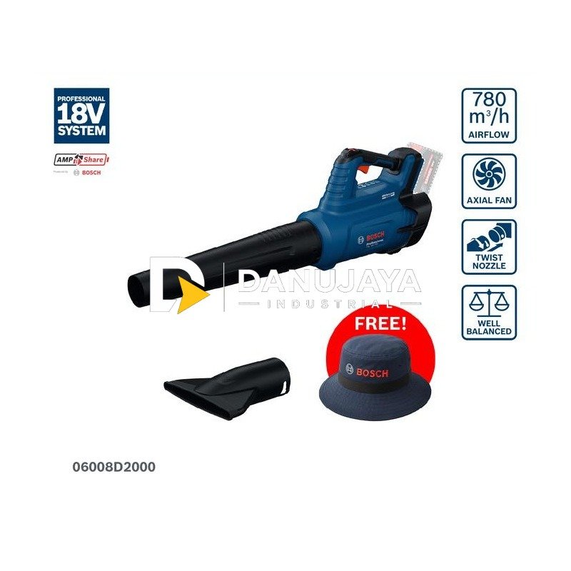 BOSCH PRO Blower Daun Berdaya Baterai - Cordless Leaf Blower GBL 18V-750 Blower | Mesin Peniup Daun Tanpa Kabel - Garansi Resmi - 06008D2000