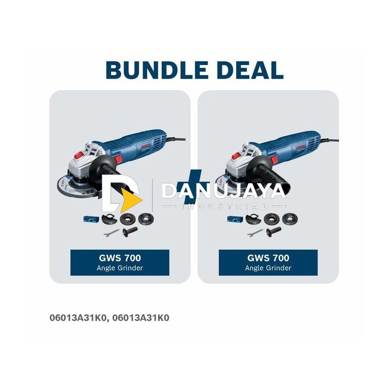 [BUNDLE] BOSCH PRO Gerinda Tangan Listrik 4" 2 Pcs - Small Angle Grinder 700W GWS 700 | Gerinda Sudut Kecil untuk Menghaluskan dan Memotong Besi Beton - Garansi Resmi - 06013A31K0