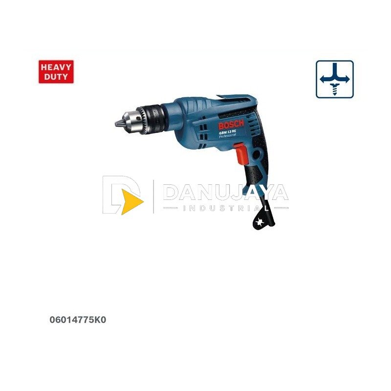 BOSCH PRO Mesin Bor Putar Listrik 13mm - Drill Driver 600 Watt GBM 13 RE | Bor Multifungsi untuk Kayu, Logam - Garansi Resmi - 06014775K0