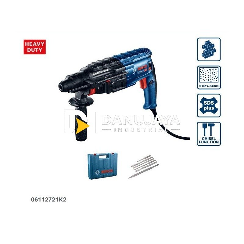 BOSCH PRO Mesin Bor Bobok Beton 24 mm - Demolition Rotary Hammer 790 W GBH 2-24 DRE | Bor Bobok Pahat Batu Beton dengan tipe mata SDS Plus - Garansi Resmi - 06112721K2