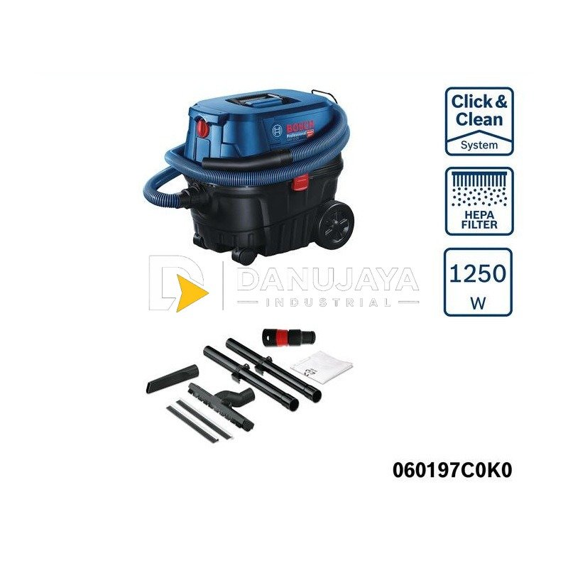 BOSCH PRO Penyedot Debu Basah dan Kering 25 Liter - Wet Dry Vacuum Cleaner 1250W GAS 12-25 | Penghisap Debu Serbuk Kayu Profesional - Garansi Resmi - 060197C0K0