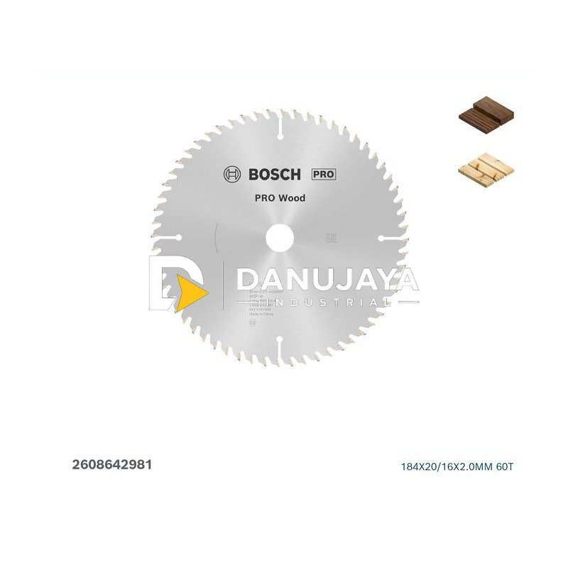 BOSCH Mata Gergaji Kayu Sirkular Genggam 7" 60T / Pro Wood Circular Saw Blade - 2608642981