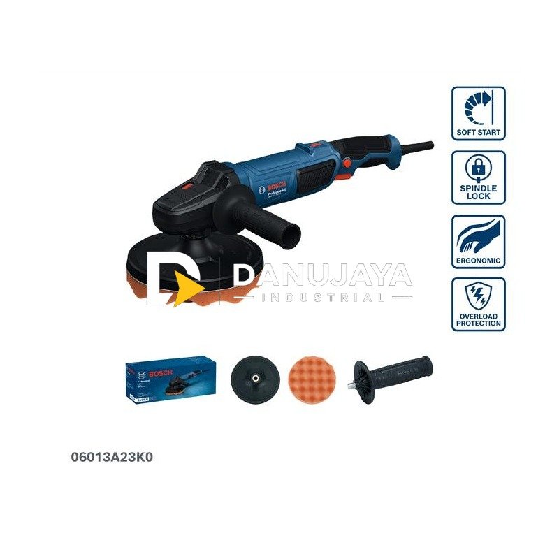BOSCH PRO GPO 11-180 S Mesin Poles 7" 1100W | Variable Speed Polisher Profesional untuk Mobil, Motor & Logam - 06013A23K0