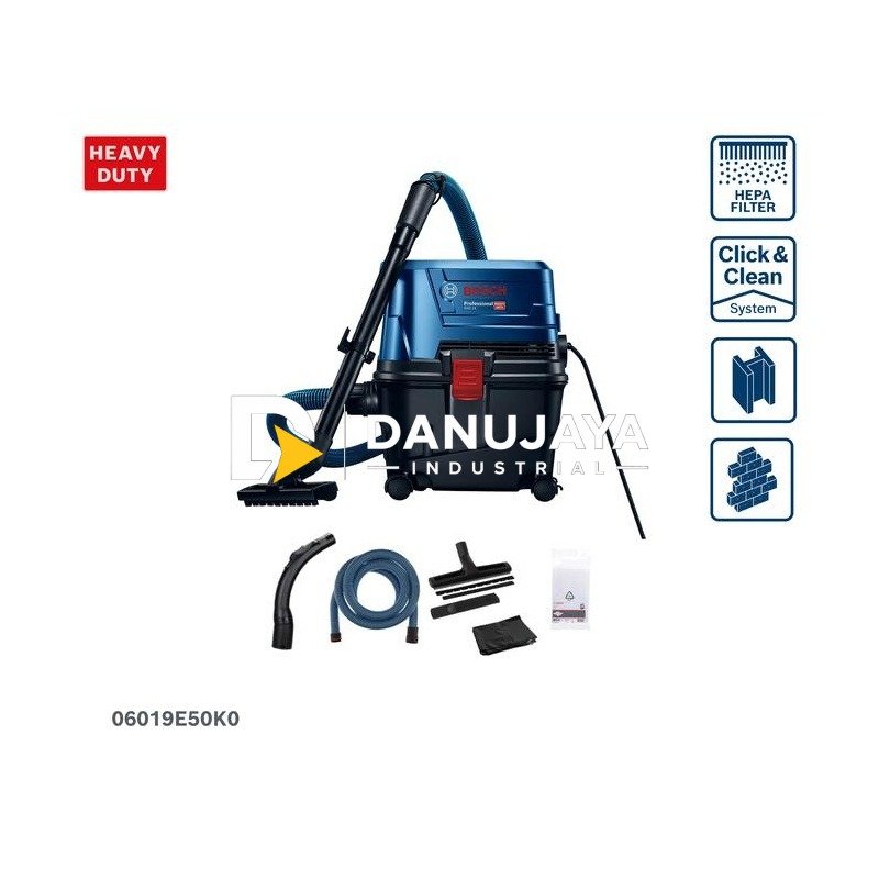 BOSCH PRO Penyedot Debu Basah dan Kering 15 Liter - Wet Dry Vacuum Cleaner 1100W GAS 15 | Penghisap Debu Serbuk Air Rumah - Garansi Resmi - 06019E50K0