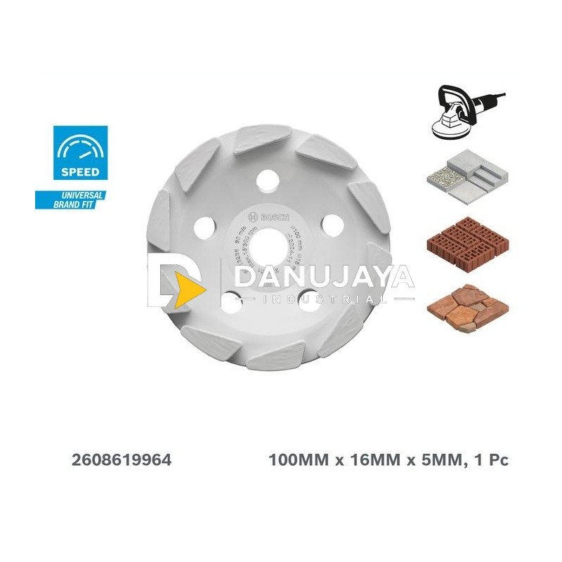 Bosch Cakram Gerinda Beton Bata Mortar Multi Material 100mm - 2608619964