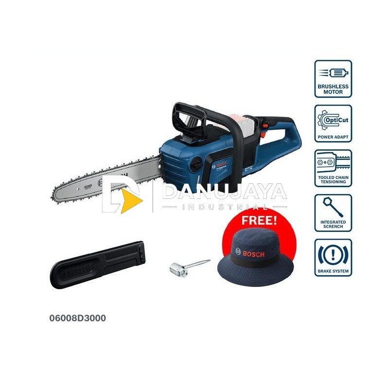 BOSCH PRO Mesin Gergaji Kayu 40cm (Unit Only) - Cordless Chainsaw GKE 18V-40 | Alat Potong Kayu dan Balok - Garansi Resmi - 06008D3000