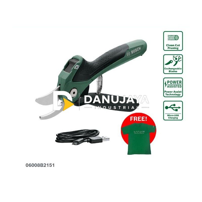 BOSCH DIY Gunting Dahan Baterai Elektrik - Cordless Easy Prune Scissors 3.6V | Alat Pemangkas Ranting Tanpa Kabel - Garansi Resmi - 06008B2151