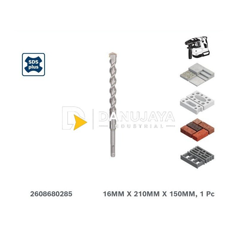 Bosch SDS Plus-1 Hammer Drill Bit Mata Bor Beton SDS Plus - 2608680285