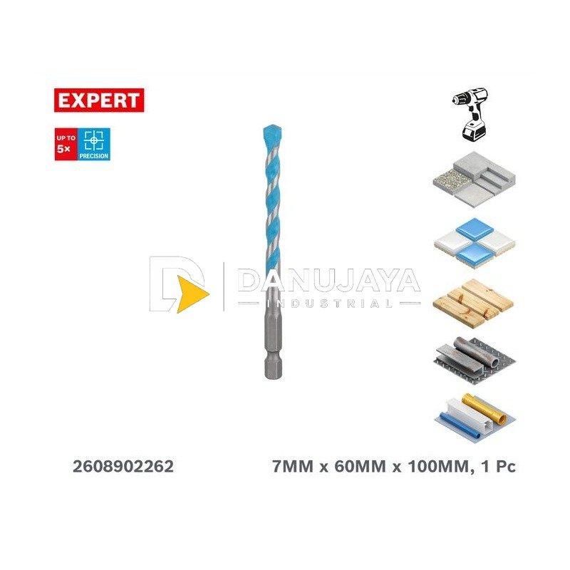 Bosch HEX-9 Multi Construction Drill Bit Mata Bor Multi Fungsi 7 x 100 MM - 2608902262