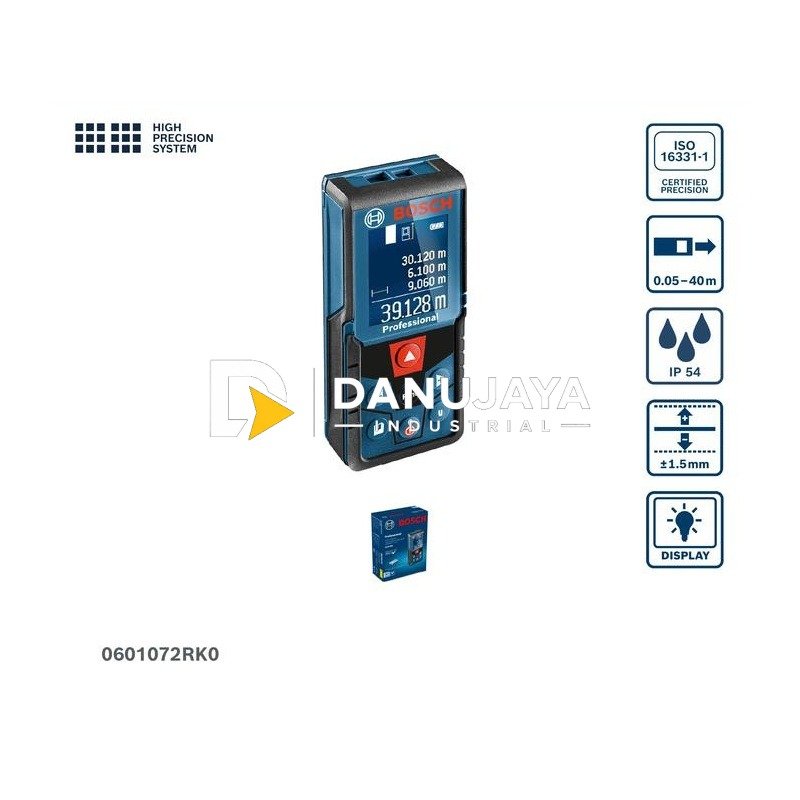 BOSCH PRO Laser Pengukur Jarak 40 Meter - Laser Distance Meter GLM 400 | Meteran Laser untuk Konstruksi dengan Display Warna - Garansi Resmi - 0601072RK0