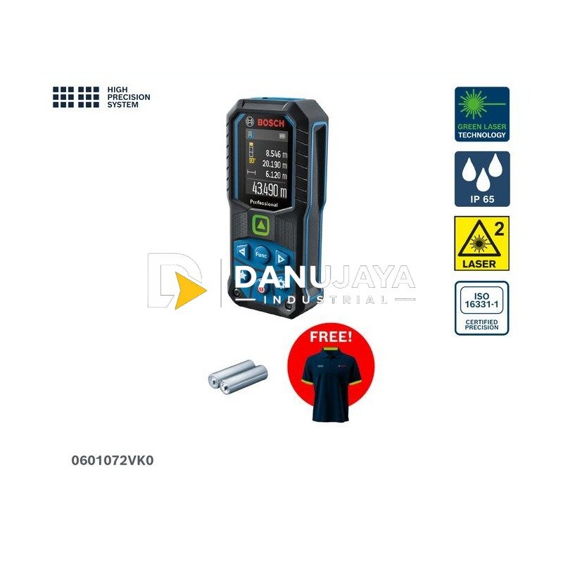 BOSCH PRO Laser Pengukur Jarak 50 Meter - Laser Distance Meter GLM 50-23 G | Meteran Laser Ruangan Sudut Praktis - Garansi Resmi - 0601072VK0