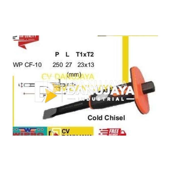 Betel Pahat Batu Beton Topi Cold Chisel Sherlock Baja CRV WPCF10 WIPRO