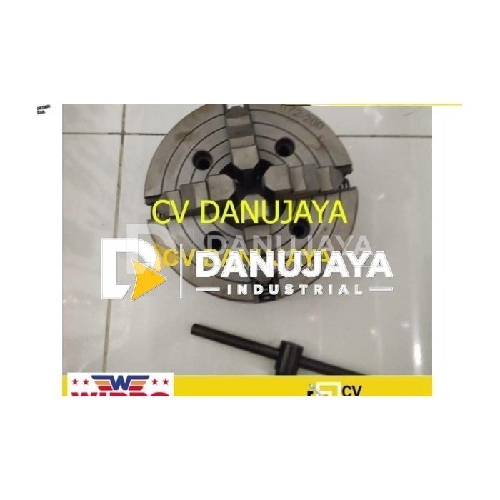 Catok Claw Chuck Kepala Mesin Bubut 4 Kaki 8 inchi 200mm Wipro