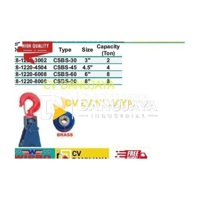 Champion Snatch Block Single With Hook Size 4.5" CSBS-45 (4.5") / 4T WIPRO