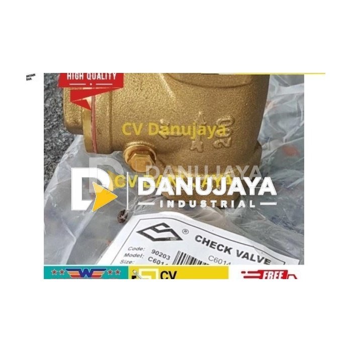 Check Valve 1 1/4" inch Klep Tabok SWING Katup Foot Kuningan Sailing