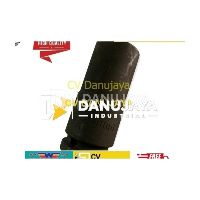 Deep Impact Socket Mata Kunci Sok 6 Pt Drive 3/4 inch Size 24mm-Wipro