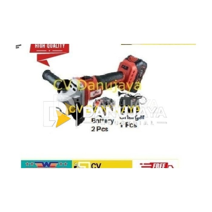 Disc Grinder Cordless Gerinda Mesin Baterai W3110 (Brushless) 4" Wipro