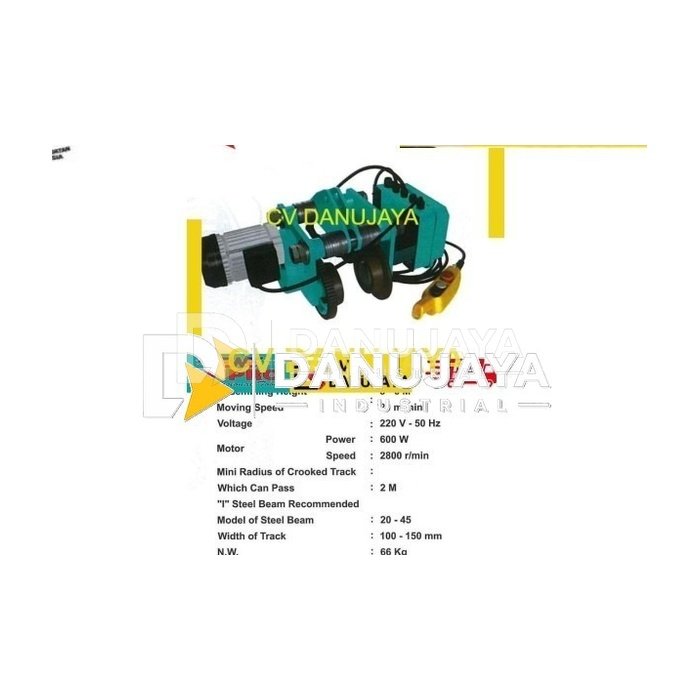 Electric Trolley Gerakan Kanan-Kiri Kap. 3 Ton - Wipro TD3.0T