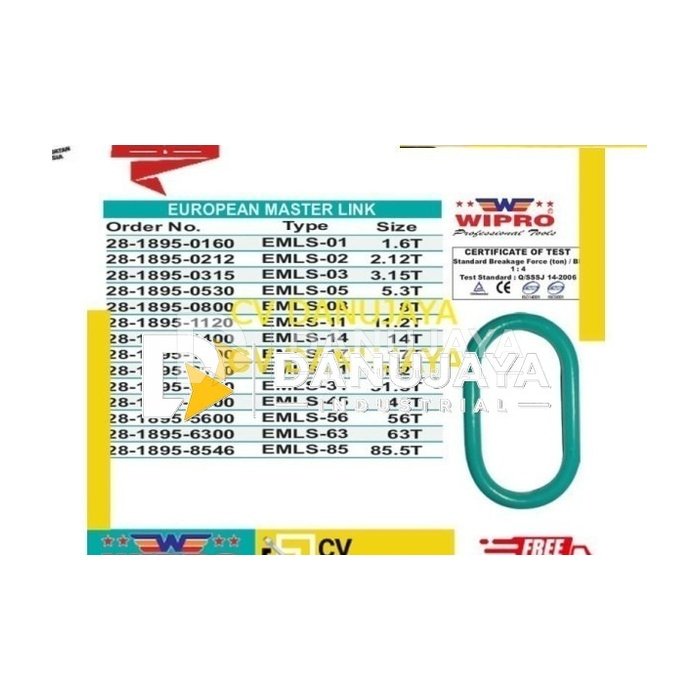 European Master Link Masterlink Oval kap 56 ton wipro