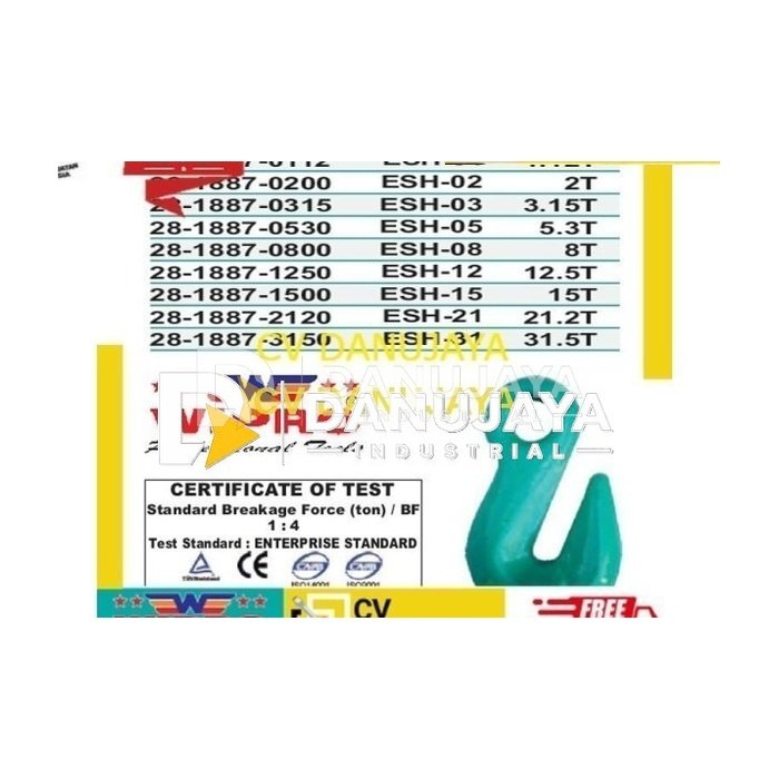 eye Shorting grab hook ESH 03 kap 3.15 ton Wipro